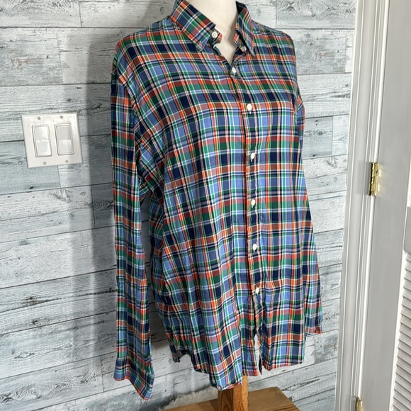 POLO RALPH LAUREN MEN’S PLAID LONG SHAVE BUTTON DOWN SHIRT SLIM FIT - Picture 4 of 8